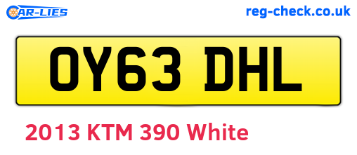OY63DHL are the vehicle registration plates.