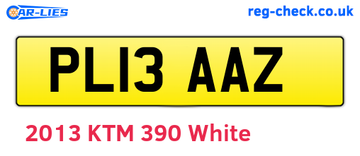 PL13AAZ are the vehicle registration plates.