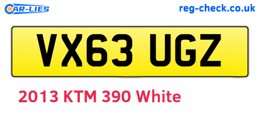 VX63UGZ are the vehicle registration plates.