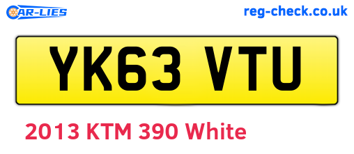 YK63VTU are the vehicle registration plates.