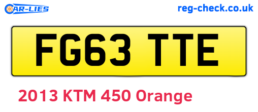 FG63TTE are the vehicle registration plates.