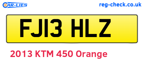 FJ13HLZ are the vehicle registration plates.