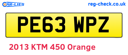 PE63WPZ are the vehicle registration plates.