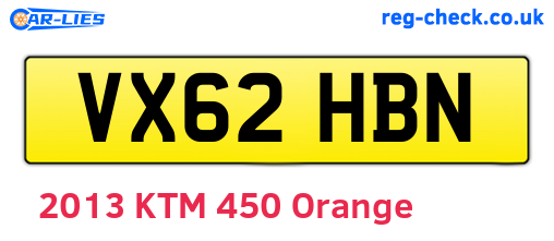 VX62HBN are the vehicle registration plates.