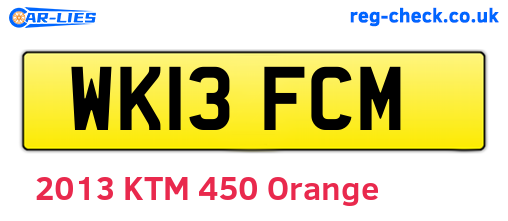 WK13FCM are the vehicle registration plates.
