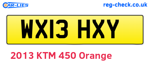 WX13HXY are the vehicle registration plates.