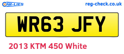 WR63JFY are the vehicle registration plates.