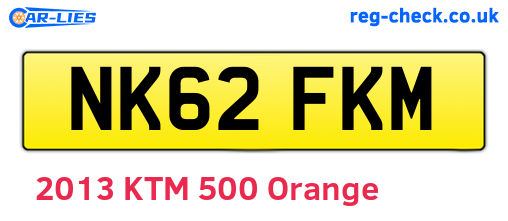 NK62FKM are the vehicle registration plates.
