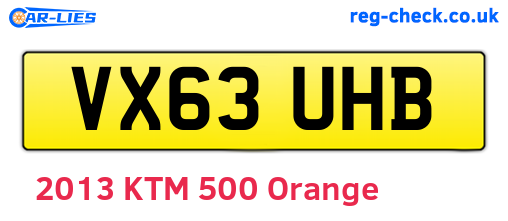 VX63UHB are the vehicle registration plates.