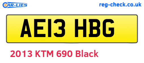 AE13HBG are the vehicle registration plates.