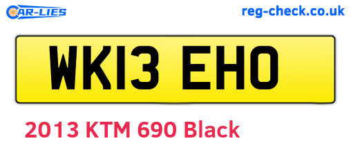 WK13EHO are the vehicle registration plates.