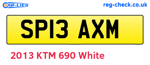 SP13AXM are the vehicle registration plates.