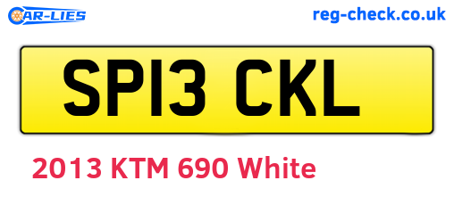 SP13CKL are the vehicle registration plates.