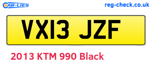 VX13JZF are the vehicle registration plates.