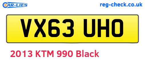 VX63UHO are the vehicle registration plates.