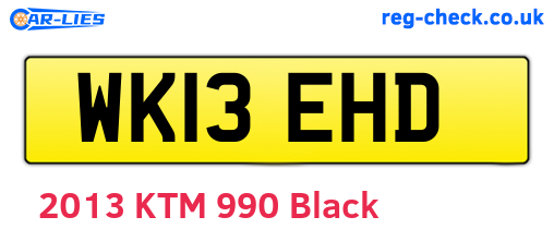 WK13EHD are the vehicle registration plates.