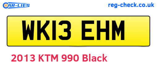 WK13EHM are the vehicle registration plates.