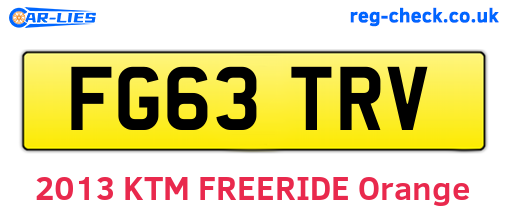 FG63TRV are the vehicle registration plates.