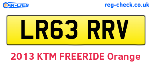 LR63RRV are the vehicle registration plates.