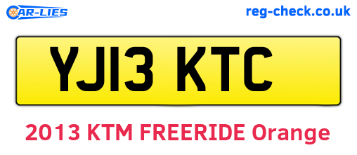 YJ13KTC are the vehicle registration plates.