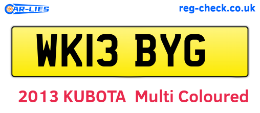 WK13BYG are the vehicle registration plates.