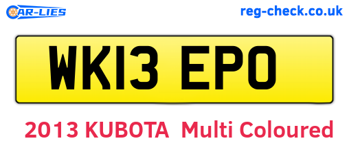 WK13EPO are the vehicle registration plates.