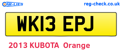 WK13EPJ are the vehicle registration plates.
