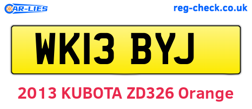 WK13BYJ are the vehicle registration plates.