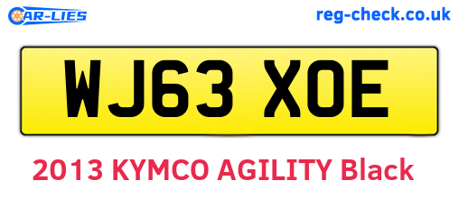 WJ63XOE are the vehicle registration plates.