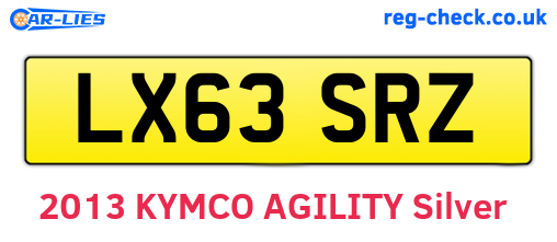 LX63SRZ are the vehicle registration plates.
