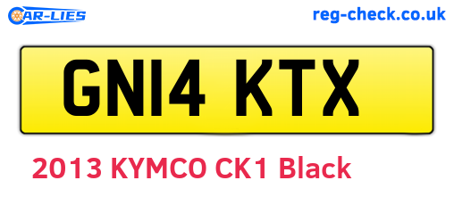 GN14KTX are the vehicle registration plates.