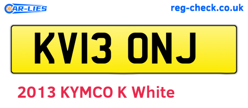 KV13ONJ are the vehicle registration plates.