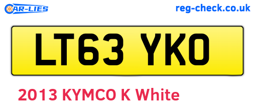 LT63YKO are the vehicle registration plates.