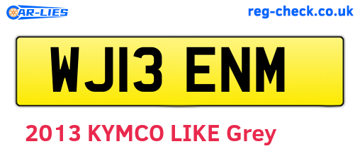 WJ13ENM are the vehicle registration plates.