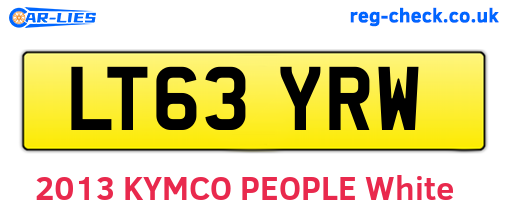 LT63YRW are the vehicle registration plates.