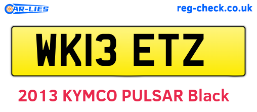 WK13ETZ are the vehicle registration plates.