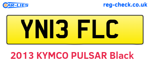 YN13FLC are the vehicle registration plates.