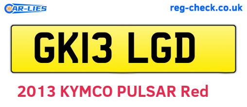 GK13LGD are the vehicle registration plates.