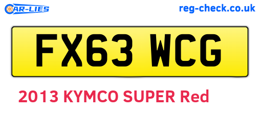 FX63WCG are the vehicle registration plates.
