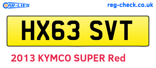 HX63SVT are the vehicle registration plates.