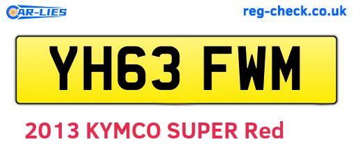 YH63FWM are the vehicle registration plates.