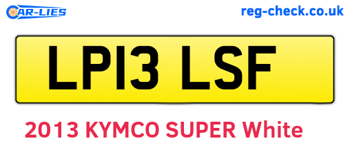 LP13LSF are the vehicle registration plates.