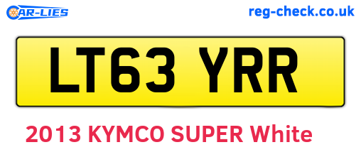 LT63YRR are the vehicle registration plates.