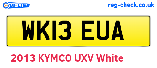 WK13EUA are the vehicle registration plates.