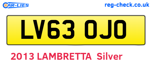LV63OJO are the vehicle registration plates.
