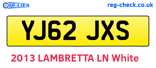 YJ62JXS are the vehicle registration plates.