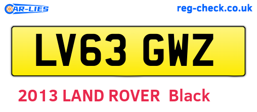 LV63GWZ are the vehicle registration plates.