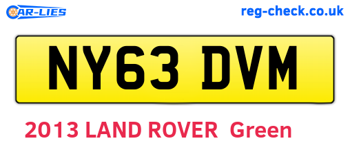 NY63DVM are the vehicle registration plates.