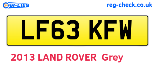 LF63KFW are the vehicle registration plates.