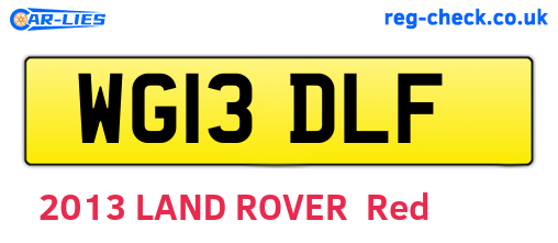 WG13DLF are the vehicle registration plates.